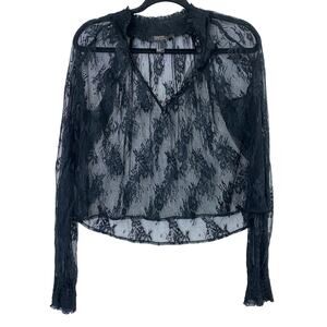 Forever 21 Contemporary Sheer Lace Blouse Women S Whimsigoth Witchy Goth Smocked